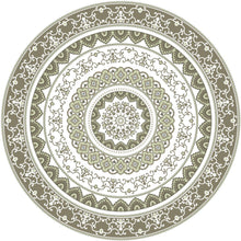 Load image into Gallery viewer, Mandala style round green color pvc mat area rug
