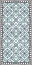 Load image into Gallery viewer, Light blue color vinyl mat design inspired by Spanish floor tiles - area mat size 3&#39;x5&#39;
