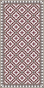 Bordeaux color vinyl mat design inspired by Spanish floor tiles - area mat 3'x5'