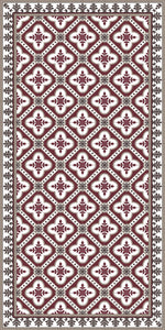 Bordeaux color vinyl mat design inspired by Spanish floor tiles - area mat 3'x5'