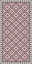Load image into Gallery viewer, Bordeaux color vinyl mat design inspired by Spanish floor tiles - area mat 3'x5'
