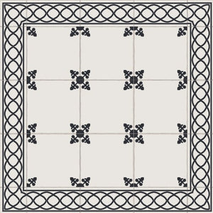 black and white tile design placemats