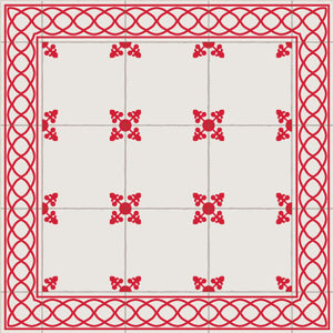 Red and white tile table runners