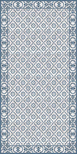 Light blue color vinyl mat design inspired by Spanish floor tiles - area mat