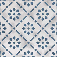 Load image into Gallery viewer, Light blue color vinyl mat design inspired by Spanish floor tiles - sample
