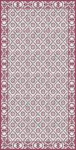 Load image into Gallery viewer, red color vinyl mat design inspired by Spanish floor tiles - area mat 3&#39;x5&#39;
