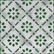 Load image into Gallery viewer, Green color vinyl mat design inspired by Spanish floor tiles - sample

