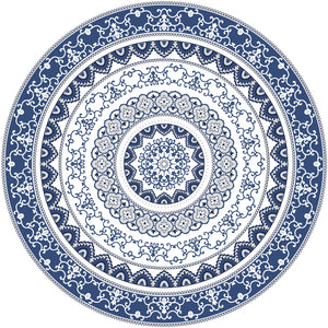 Blue round placemat