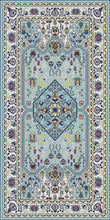 Load image into Gallery viewer, Light blue vinyl mat inspired by authenticate Persian rug -  area rug
