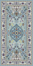 Load image into Gallery viewer, Light blue vinyl mat inspired by authenticate Persian rug -  area rug
