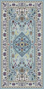 Light blue vinyl mat inspired by authenticate Persian rug -  area rug