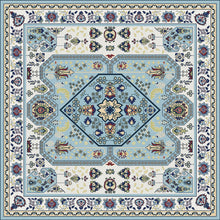 Load image into Gallery viewer, Light blue vinyl mat inspired by authenticate Persian rug - sample
