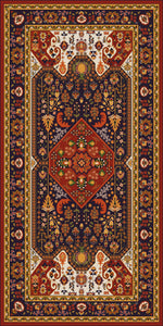 Red  vinyl mat inspired by authenticate Persian rug -  area rug