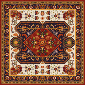 Red vinyl mat inspired by authenticate Persian rug - sample