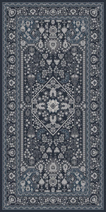 Grey vinyl mat inspired by authenticate Persian rug -  area rug