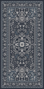 Grey vinyl mat inspired by authenticate Persian rug -  area rug