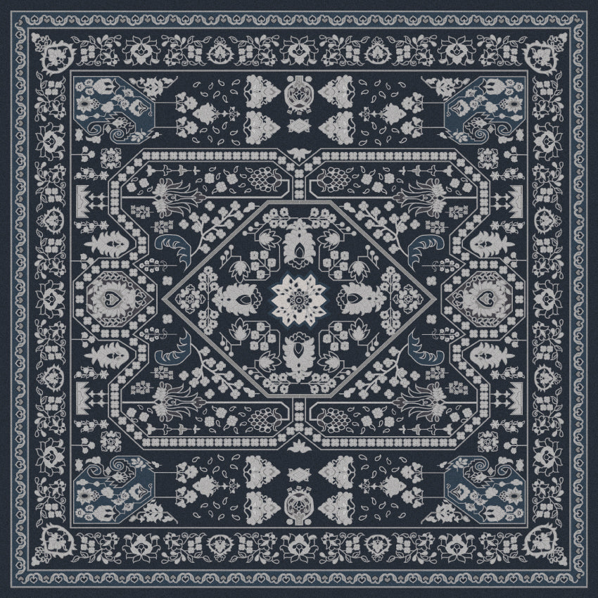 Grey vinyl mat inspired by authenticate Persian rug - sample