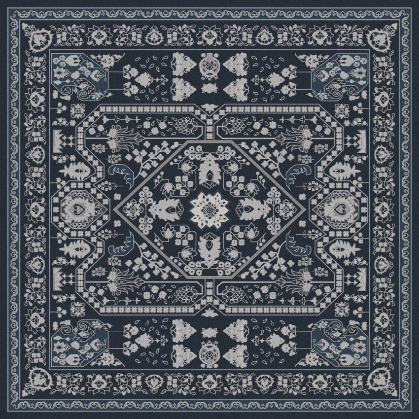 Food52 Vintage-Inspired Persian Vinyl Kitchen Mats & Runners - Medium Mat, Indigo