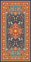 Load image into Gallery viewer, Orange vinyl mat inspired by authenticate Persian rug -  area rug
