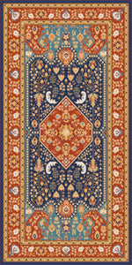 Orange vinyl mat inspired by authenticate Persian rug -  area rug