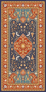 Orange vinyl mat inspired by authenticate Persian rug -  area rug