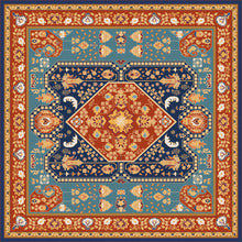 Load image into Gallery viewer, Orange vinyl mat inspired by authenticate Persian rug - sample
