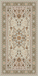 Beige vinyl mat inspired by authenticate Persian rug -  area rug