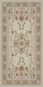 Beige vinyl mat inspired by authenticate Persian rug -  area rug
