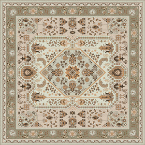 Beige vinyl mat inspired by authenticate Persian rug -  sample