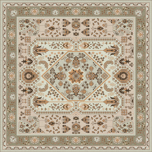 Beige vinyl mat inspired by authenticate Persian rug -  sample
