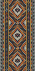 Orange vinyl mat Inspired by authenticate ethnic rugs - area rug 3'x5'