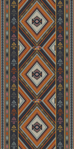Orange vinyl mat Inspired by authenticate ethnic rugs - area rug 3'x5'