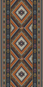 Orange vinyl mat Inspired by authenticate ethnic rugs - area rug 3'x5'