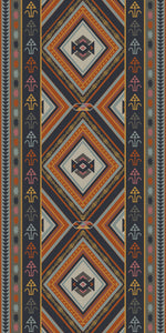 Orange vinyl mat Inspired by authenticate ethnic rugs - area rug 3'x5'