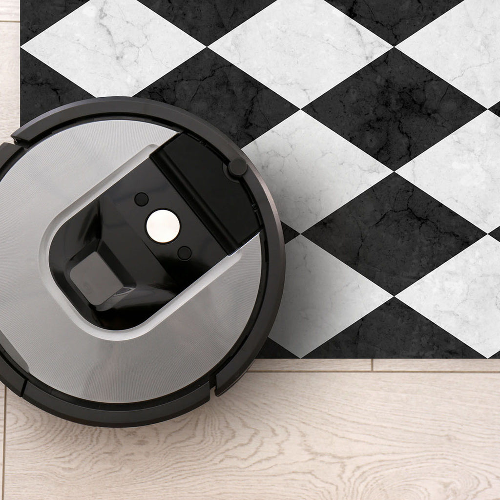 robotic cleaner floor on durable vinyl mat