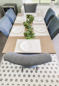 Dining table with a set of six 13''x18'' placemats