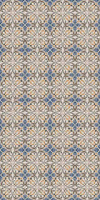 Load image into Gallery viewer, Beige and blue vinyl mat with Spanish tile design - area rug 3&#39;x5&#39;
