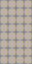 Load image into Gallery viewer, Beige and blue vinyl mat with Spanish tile design - area rug 3&#39;x5&#39;

