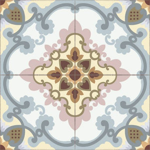 Grey and light yellow pvc mat design inspired by floor tiles - sample tile