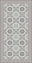 Load image into Gallery viewer, Grey vintage vinyl floor mat with Spanish tile - area mat 3&#39;x5&#39;
