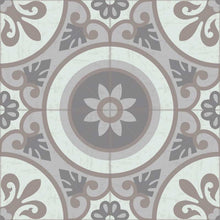 Load image into Gallery viewer, Grey vintage vinyl floor mat with Spanish tile - sample
