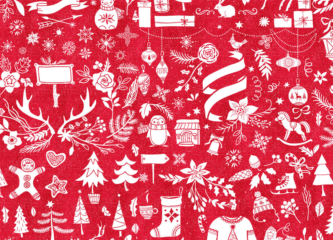 Red stylish Christmas placemat
